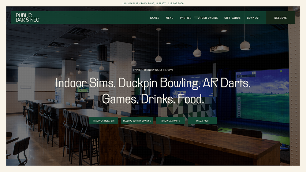 Public Bar & Rec website